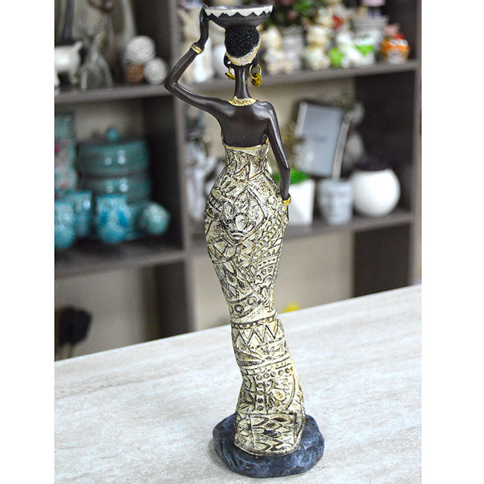 Сувенир Африканка Атаро с чашей, 32 см